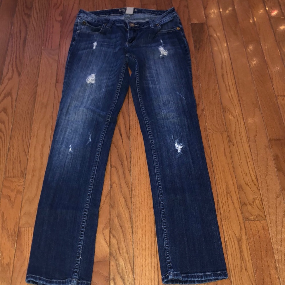 Arizona Jean Company Skinny Jeans - Dark Blue Distressed